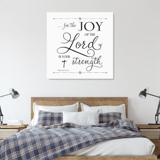 Joy of the Lord - Nehemiah 8:10 Leinwanddruck (Insitu (Schlafzimmer))