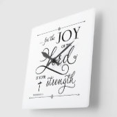 Joy of the Lord - Nehemiah 8:10 Quadratische Wanduhr (Winkel)