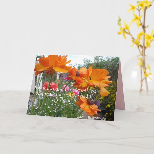 Joy Orange Spring Flowers Blume in Garden Card Karte (Gelbe Blume)