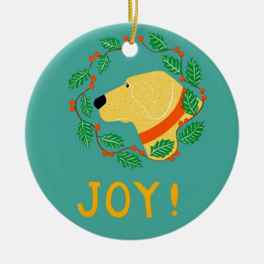 Joy Ornament with Gelbe Labrador-Stephen Huneck (Vorne)