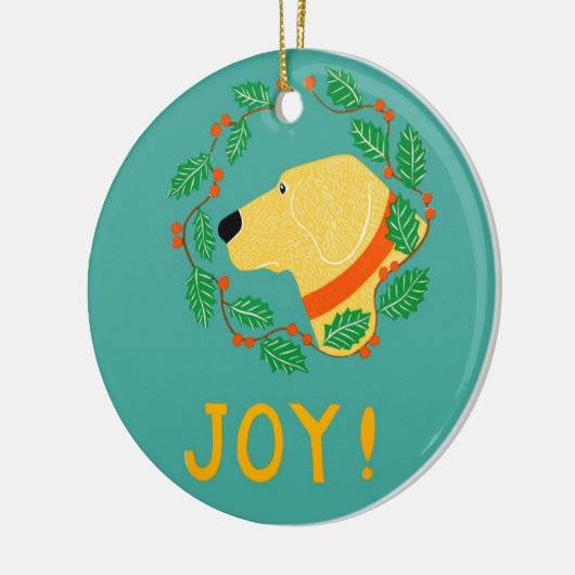 Joy Ornament with Gelbe Labrador-Stephen Huneck (Links)