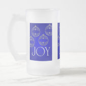 Joy Ornaments auf Kobaltblau elegant Mattglas Bierglas (Links)