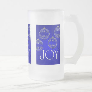 Joy Ornaments auf Kobaltblau elegant Mattglas Bierglas