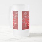 Joy Ornaments auf rubinrot elegant Mattglas Bierglas (Vorderseite Links)