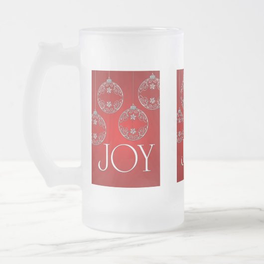 Joy Ornaments auf rubinrot elegant Mattglas Bierglas (Links)