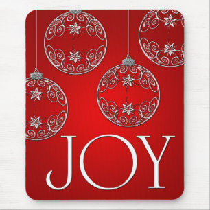 Joy Ornaments auf rubinrot elegant Mousepad
