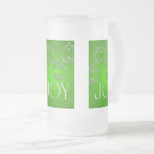 Joy Ornaments auf smaragdgrünen eleganten Mattglas Bierglas (VorderseiteRechts)