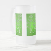 Joy Ornaments auf smaragdgrünen eleganten Mattglas Bierglas (Vorderseite Links)