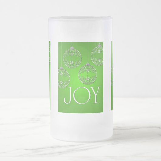 Joy Ornaments auf smaragdgrünen eleganten Mattglas Bierglas (Mittel)