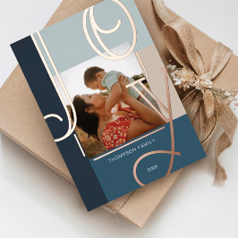 Joy Overlay Bold Modern Color Blocks Family Foto Folien Feiertagskarte