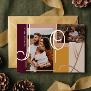 Joy Overlay Bold Modern Color Blocks Family Fotos Folien Feiertagskarte
