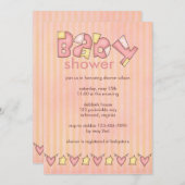 Joy-Paket: Rosa:Kinderdusche Einladung (Vorne/Hinten)