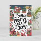 Joy-Parade - Weihnachtskarte Feiertagskarte (Stehend Vorderseite)
