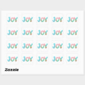 JOY Pastel Ocean Glossy Word Quadratischer Aufkleber (Blatt)