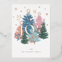 Joy Pastel Watercolor Weihnachtsbaumwald & Taube