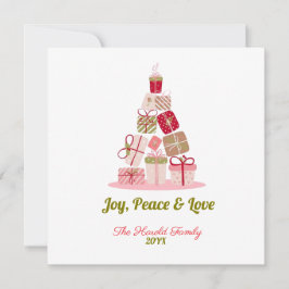 Joy Peace and Liebe Christmas Tree Card Feiertagskarte