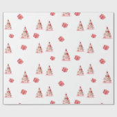 Joy Peace and Liebe Weihnachtsbaum Modernes Muster Geschenkpapier (Flach)