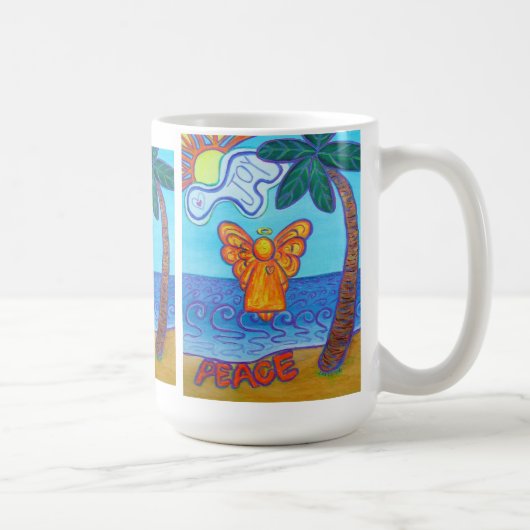 Joy & Peace Beach Angel Art Tasse (Rechts)