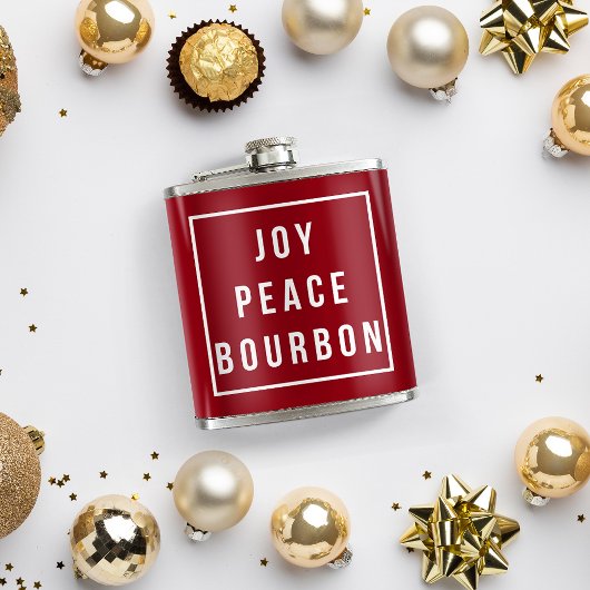 Joy Peace Bourbon | Roter und weißer Urlaub Flachmann