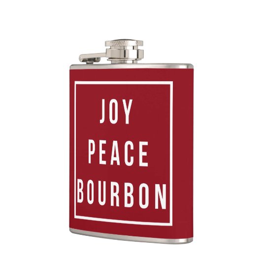 Joy Peace Bourbon | Roter und weißer Urlaub Flachmann (Links)