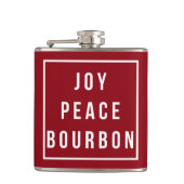 Joy Peace Bourbon | Roter und weißer Urlaub Flachmann (Vorderseite)