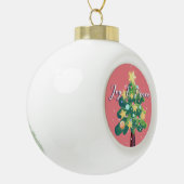 Joy & Peace Capton Weihnachtsbaum Pink Keramik Kugel-Ornament (Links)