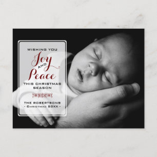 Joy & Peace - Christmas Wishes Foto - Red Feiertagspostkarte