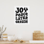 Joy Peace Latkes Grease Funny Jewish Hanukkah Gift Poster (Küche)