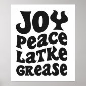 Joy Peace Latkes Grease Funny Jewish Hanukkah Gift Poster (Vorne)