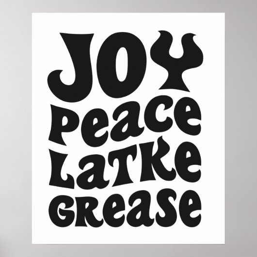 Joy Peace Latkes Grease Funny Jewish Hanukkah Gift Poster (Vorne)