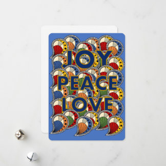 "Joy Peace Liebe 1" African Wax Print Holiday Card Feiertagskarte
