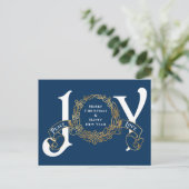 Joy Peace Liebe Blue Team Foto Weihnachten im Unte (Stehend Vorderseite)