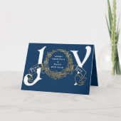 Joy Peace Liebe Blue Team Foto Weihnachten im Unte Karte (Vorderseite)