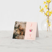 Joy Peace Liebe | Foto der Weihnachtsfamilie Karte (Gelbe Blume)