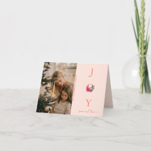 Joy Peace Liebe   Foto der Weihnachtsfamilie Karte