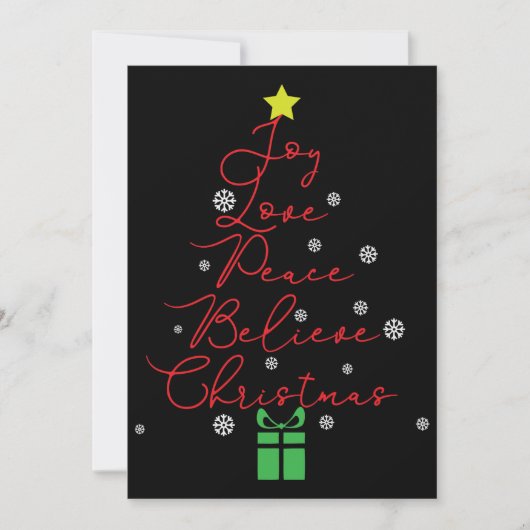 Joy Peace Liebe glaubt Star Red Christmas Card (Vorderseite)
