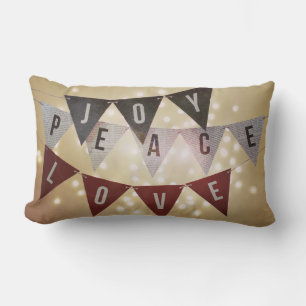 Joy Peace Liebe Holiday Pillow Lendenkissen