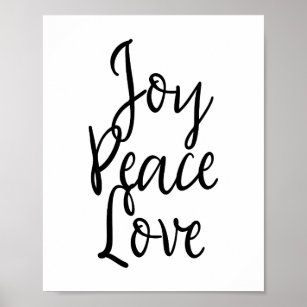 Joy Peace Liebe Inspiration Zitat Poster