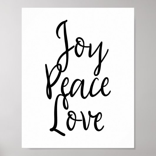 Joy Peace Liebe Inspiration Zitat Poster (Vorne)