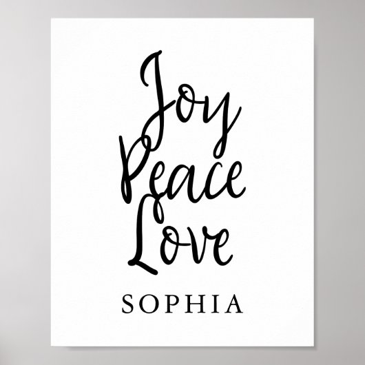 Joy Peace Liebe Inspiration Zitat Poster (Vorne)