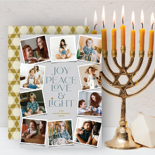 Joy Peace Liebe & Light Hanukkah 10 Instant Foto H Feiertagskarte