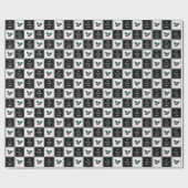 Joy Peace Liebe | Moderner Schwarz-Weiß-Urlaub Geschenkpapier (Flach)