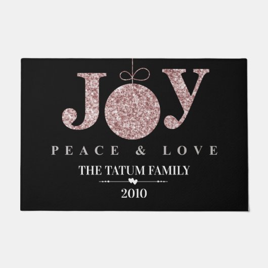 Joy, Peace & Liebe (Pink) Doormat Fußmatte (Vorderseite)