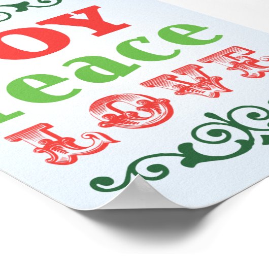 Joy Peace Liebe Poster (Ecke)