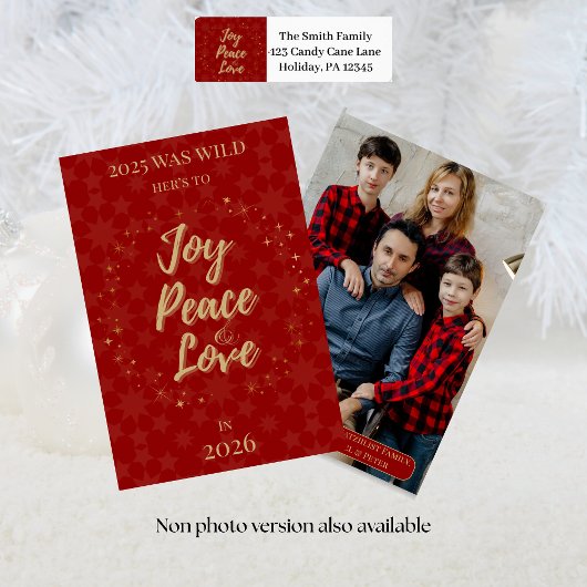 Joy, Peace, Liebe Red Star Address Labels