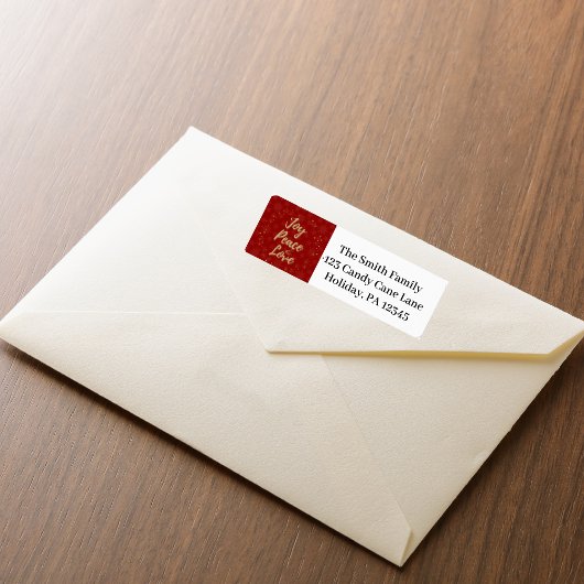 Joy, Peace, Liebe Red Star Address Labels