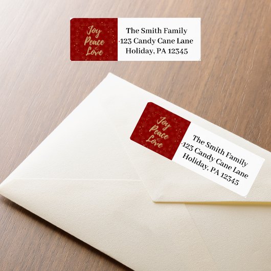 Joy, Peace, Liebe Red Star Address Labels