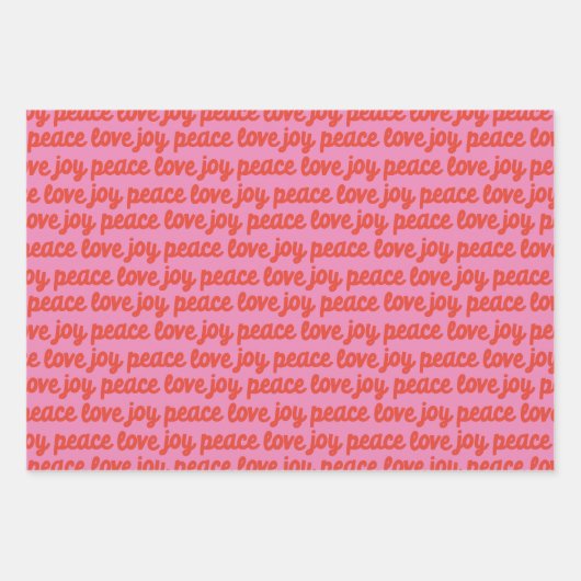 Joy Peace Liebe - Urlaubspapier Geschenkpapier Set (Vorderseite)