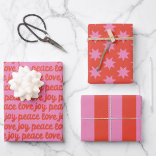 Joy Peace Liebe - Urlaubspapier Geschenkpapier Set