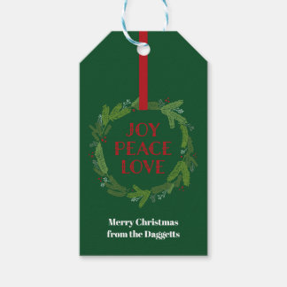 Joy Peace Liebe Weihnachtsfeier Geschenkanhänger